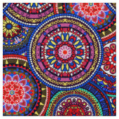 Bright Bohemian Boho Hippy Chic Pattern Stof (Close Up)