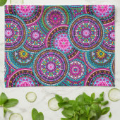 Bright Bohemian Boho Hippy Chic Pattern Theedoek (Gevouwen)