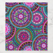Bright Bohemian Boho Hippy Chic Pattern Wijn Etiket (Enkel label)
