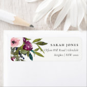 BRIGHT BOHO BLUSH BURGUNDY FLORAL BUNCH ADRES ETIKET (Insitu)