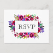 Bright Boho Bold Flowers RSVP Briefkaart (Voorkant)