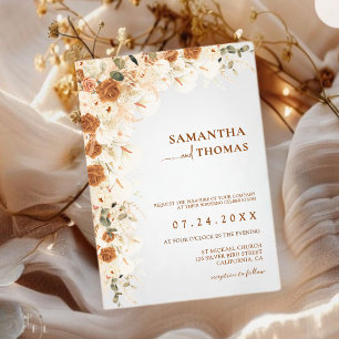 Bright Boho Herfst Rozen & Calla Lily Wedding Kaart