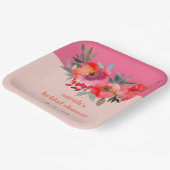 Bright Boho Hot Roze Sinaasappel Bloemen Vrijgezel Papieren Bordje (Gebogen)