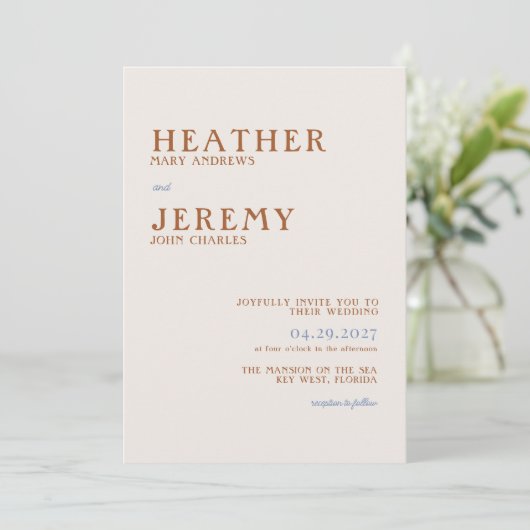 Bright Boho Kleurrijke Retro bruiloft Kaart (Staand voorkant)