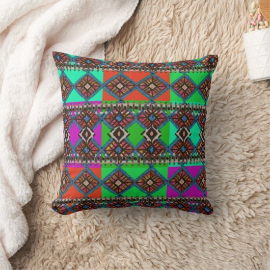 Bright Boho Patchwork | Geïnspireerde modderkledin Kussen (Deken)