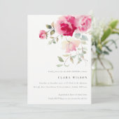 Bright Boho Red Pink Rose Floral Baby shower Kaart (Staand voorkant)