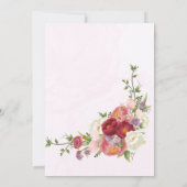 Bright Boho Rood Roze Witte Bloemen Baby shower Kaart (Achterkant)