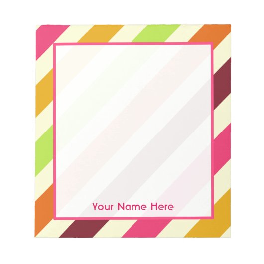 Bright Boho Stripes - Aangepast Notitieblok (Voorkant)