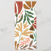 Bright Boho Terracotta Abstracte Floral Wedding Menu (Achterkant)