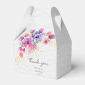 Bright Boho Waterverf Flowers en Golden Greenery Bedankdoosjes (Achterkant)