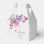 Bright Boho Waterverf Flowers en Golden Greenery Bedankdoosjes (Voorkant Zijde)