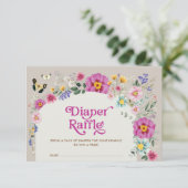 Bright Boho Wildflower Baby shower Luier Raffle Informatiekaartje (Staand voorkant)