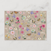 Bright Boho Wildflower Baby shower Luier Raffle Informatiekaartje (Achterkant)