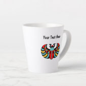 Bright Bold Abstract Scarab Kever Rood Blauw Geel Latte Mok (Rechterhoek)