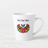 Bright Bold Abstract Scarab Kever Rood Blauw Geel Latte Mok (Rechts)
