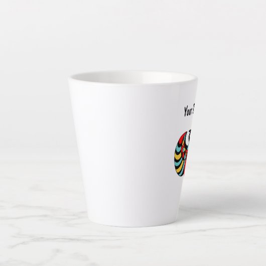 Bright Bold Abstract Scarab Kever Rood Blauw Geel Latte Mok (Voorkant)