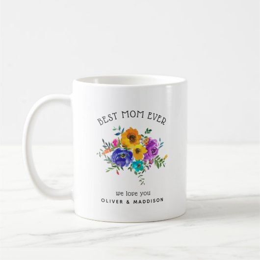 Bright & Bold Bloemen 'Beste moeder ooit' Koffiemok (Links)