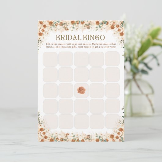 Bright Bold Bloemen Boho Vrijgezellenfeest Bingo S (Staand voorkant)