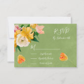 Bright Bold Bloemen Trouwkaarten RSVP Kaartje (Voorkant)