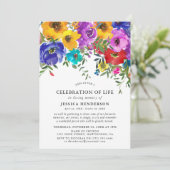 Bright & Bold Bloemen Viering van het Leven Kaart (Staand voorkant)