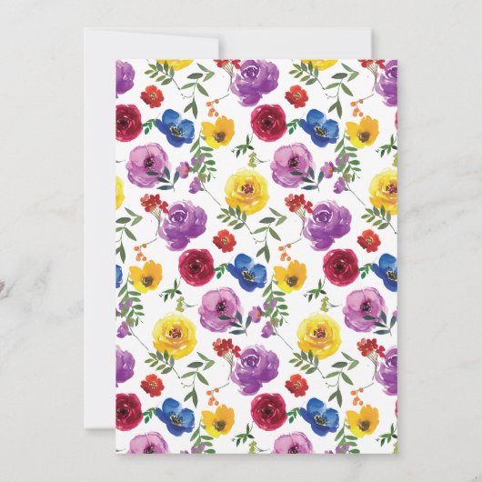 Bright & Bold Bloemen Viering van het Leven Kaart (Achterkant)