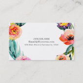 Bright Bold Bloemenkrans Waterverf Chic Flowers Visitekaartje (Achterkant)