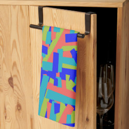 Bright Bold Blue Green Coral Abstract Patches Theedoek