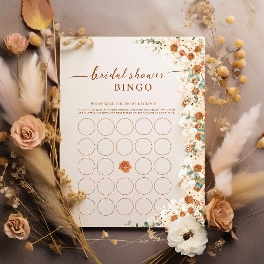 Bright Bold Boho Bruids Bingo | Terracotta Rozen