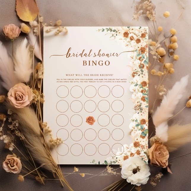 Bright Bold Boho Bruids Bingo | Terracotta Rozen (Creator heeft geüpload)