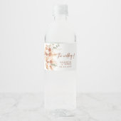 Bright Bold Boho Terracotta bruiloft Waterfles Etiket (Voorkant)