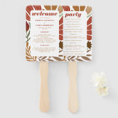 Bright Bold Boho Terracotta Floral Wedding Handwaaier (Voorkant en achterkant)