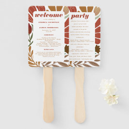 Bright Bold Boho Terracotta Floral Wedding Handwaaier