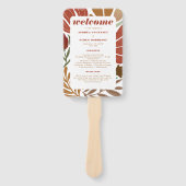 Bright Bold Boho Terracotta Floral Wedding Handwaaier (Voorkant)