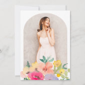 Bright bold boho tuin bloemenafstuderen kaart (Achterkant)