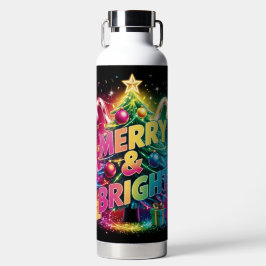 Bright & Bold Christmas Design - vreugdevolle vaka Waterfles