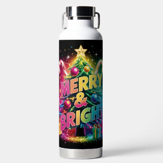 Bright & Bold Christmas Design - vreugdevolle vaka Waterfles