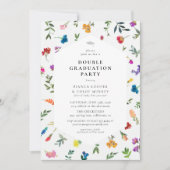 Bright Bold Dainty Bloemen Dubbele Graduation Part Kaart (Voorkant)