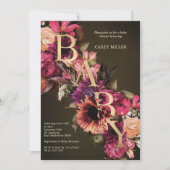 Bright Bold Floral Gold Baby shower Kaart (Voorkant)