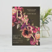 Bright Bold Floral Gold Baby shower Kaart (Staand voorkant)