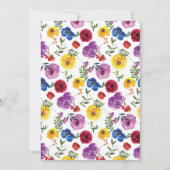 Bright & Bold Floral Pet Graduation Party Kaart (Achterkant)