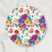 Bright & Bold Florals Baby shower Dank u Bedankjes Labels (Achterkant)