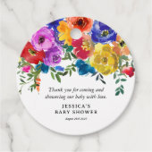 Bright & Bold Florals Baby shower Dank u Bedankjes Labels (Voorkant)
