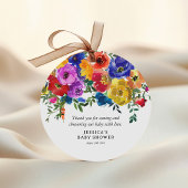 Bright & Bold Florals Baby shower Dank u Bedankjes Labels