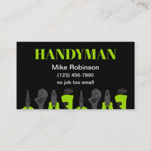 Bright Bold Handyman Business Cards Design Visitekaartje