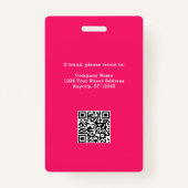 Bright Bold Hot Roze en Sinaasappel met Foto Badge (Achterkant)