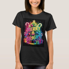 Bright & Bold Kerst Kleuren T-shirt voor Vrouwen