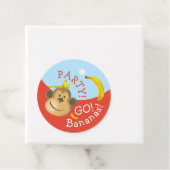 Bright Bold Kleurrijke Go Bananas Monkey Party Bedankjes Labels (In situ)