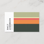 BRIGHT BOLD MODERN ORANJE BEIGE PINK NAVY STRIPES VISITEKAARTJE (Voorkant)