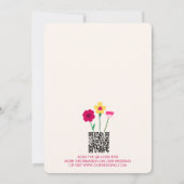 Bright & Bold Roze Kleurrijke Bloemen QR Code Brui Kaart (Achterkant)