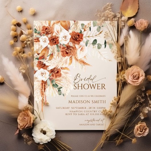 Bright Bold Terracotta Boho Bohemian Vrijgezellenf Kaart